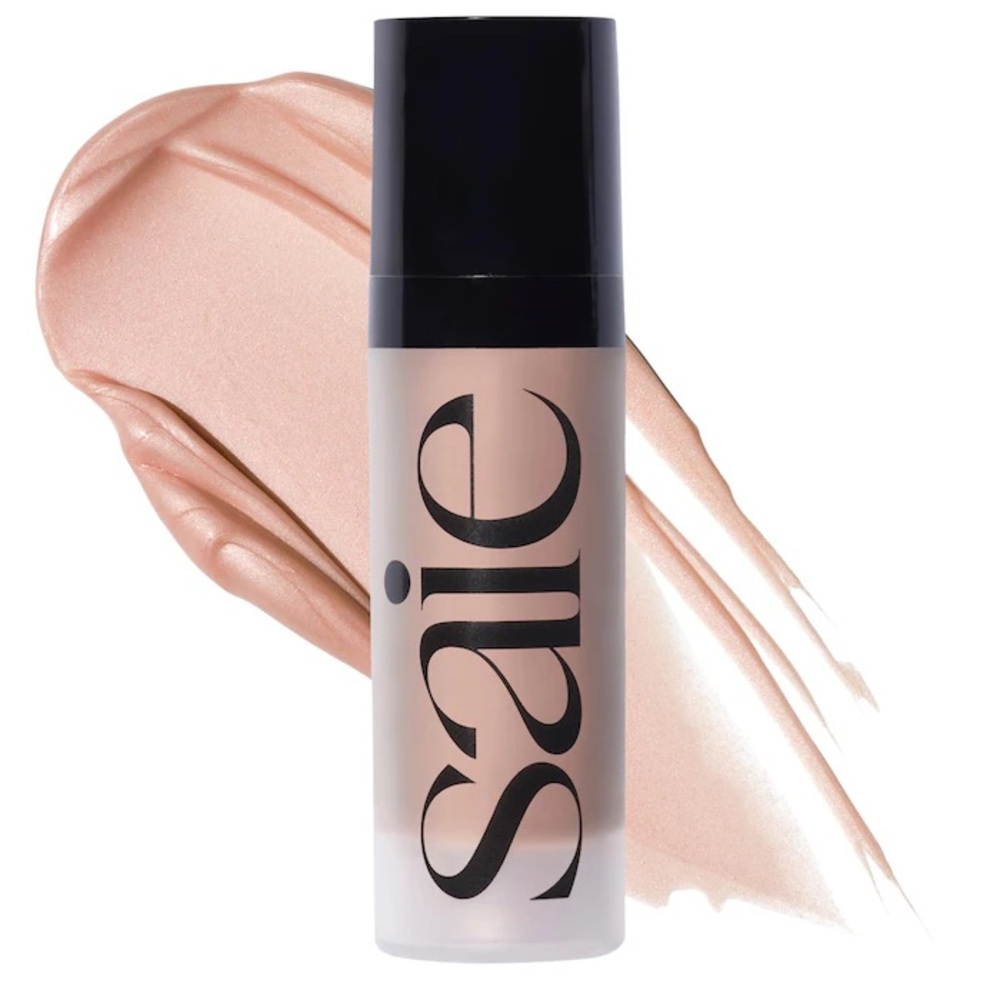 New Saie Dew Blush Liquid Highlighter - Champagne Pink shade is roseglow